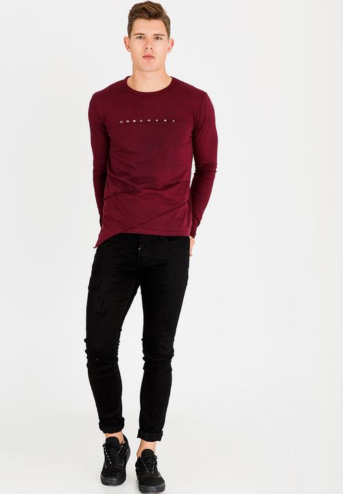 UrbanArt - Chill Crew Neck Top Burgundy