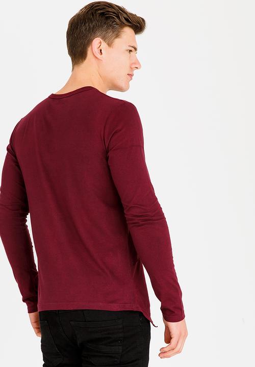 UrbanArt - Chill Crew Neck Top Burgundy