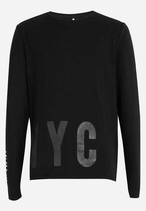 Name It - Printed Sweat Top Black