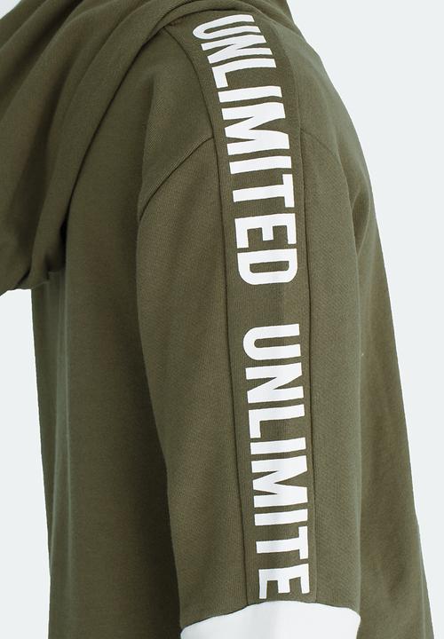 Name It - Printed Hoodie Khaki Green