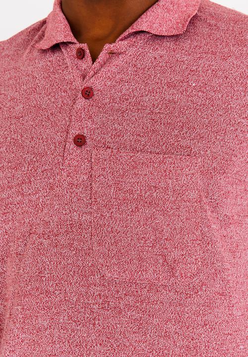 STYLE REPUBLIC - Pocket Detail Golfer Maroon