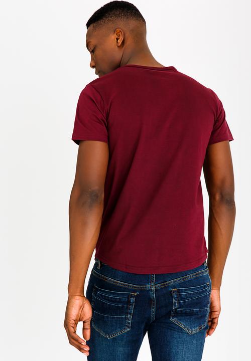UrbanArt - Strip Crew Neck Top Burgundy