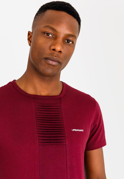 UrbanArt - Strip Crew Neck Top Burgundy