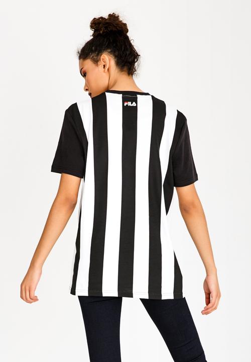 FILA - Curtis Stripe Cotton Tee Black and White