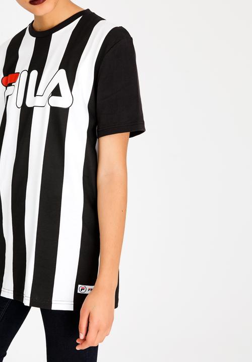 FILA - Curtis Stripe Cotton Tee Black and White