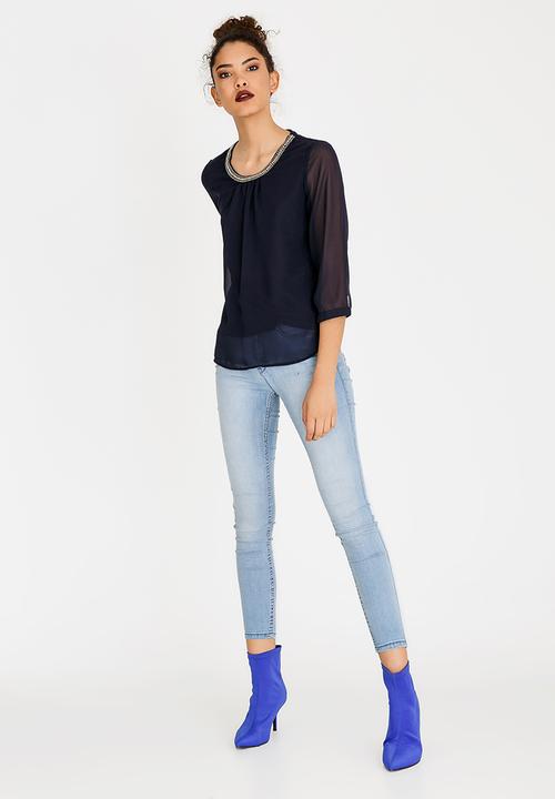 ONLY - Nete Dafne 3/4 Sleeve Top - Midnight