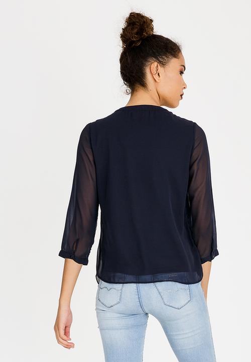 ONLY - Nete Dafne 3/4 Sleeve Top - Midnight