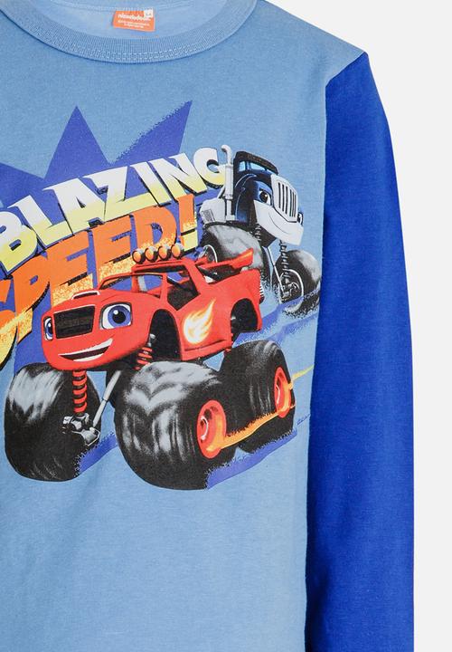 Pop Candy - Blaze The Monster Machine   Long Sleeve Tee Mid Blue