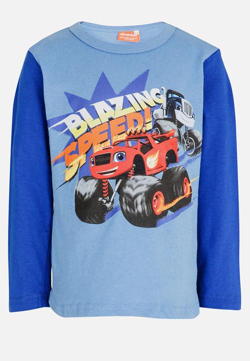Pop Candy - Blaze The Monster Machine   Long Sleeve Tee Mid Blue
