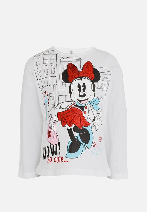 Pop Candy - Minnie Mouse Long Sleeve  Tee White