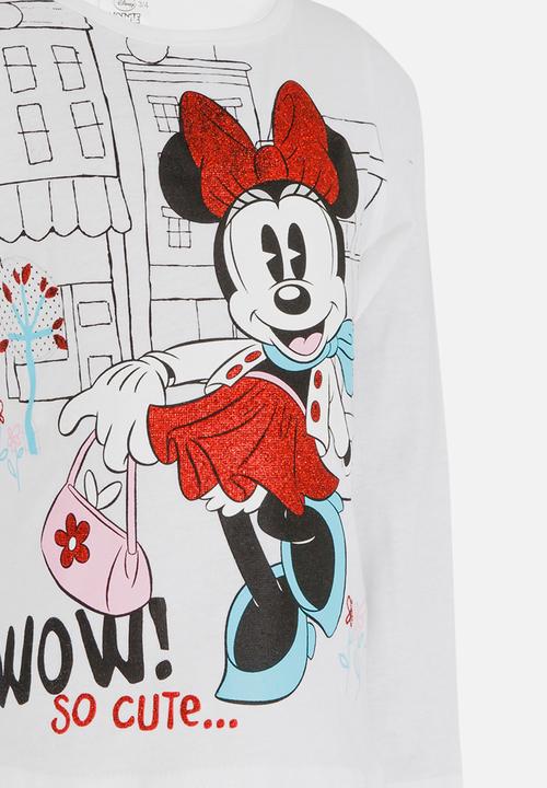 Pop Candy - Minnie Mouse Long Sleeve  Tee White