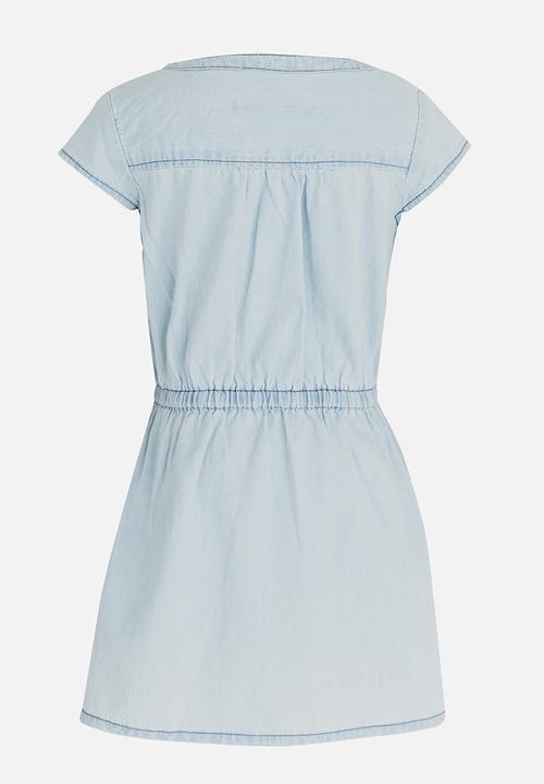 Pop Candy - Printed Sleeveless Dress Pale Blue