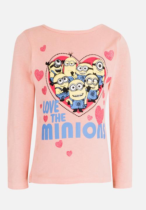 Pop Candy - Minions Long Sleeve  Tee Mid Pink