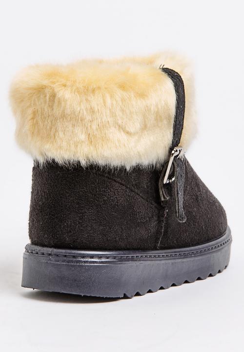 Pop Candy - Girls Faux Suede Boot Black