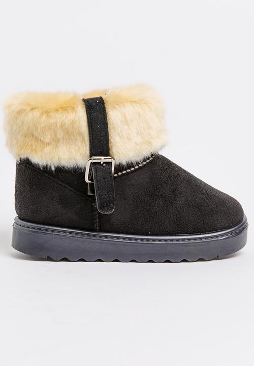 Pop Candy - Girls Faux Suede Boot Black