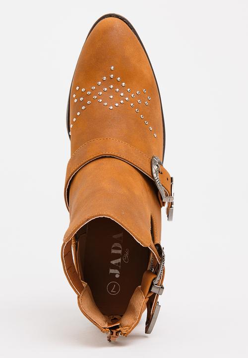 Jada - Western Ankle Boots Tan