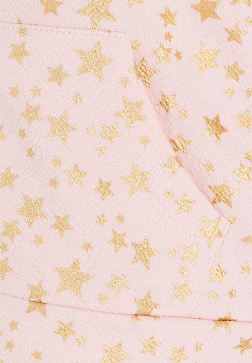 Pop Candy - Star printed hoodie - pink & gold