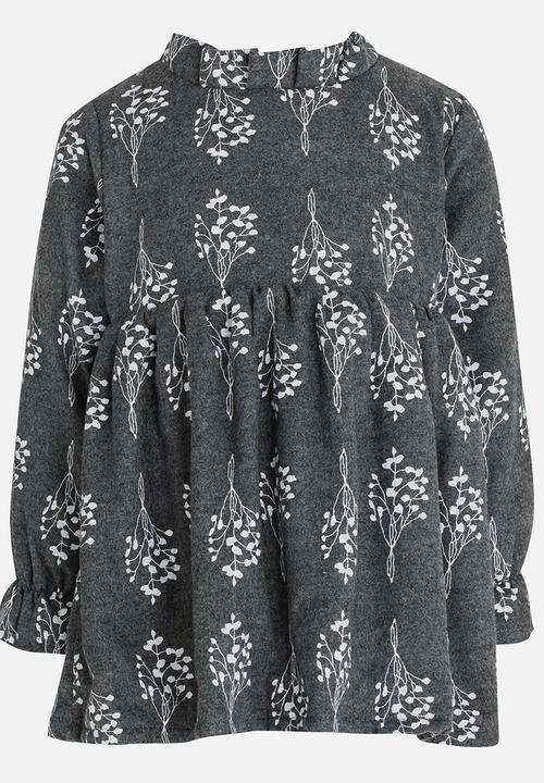 Pop Candy - Girls Printed Long Sleeve Dress Grey