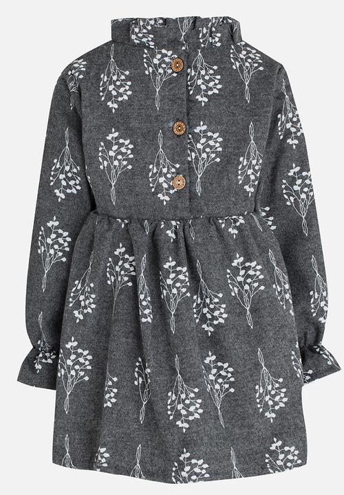 Pop Candy - Girls Printed Long Sleeve Dress Grey