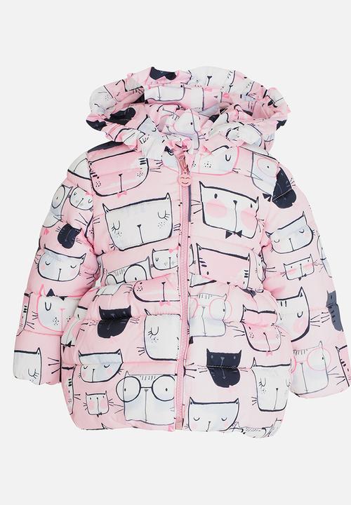 Pop Candy - Girls   Printed Puffer Jacket Pale Pink