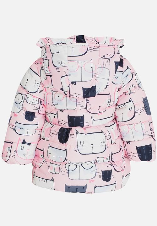 Pop Candy - Girls   Printed Puffer Jacket Pale Pink