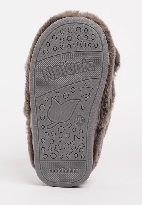 Pop Candy - Girls Pom-Pom Slipper Grey