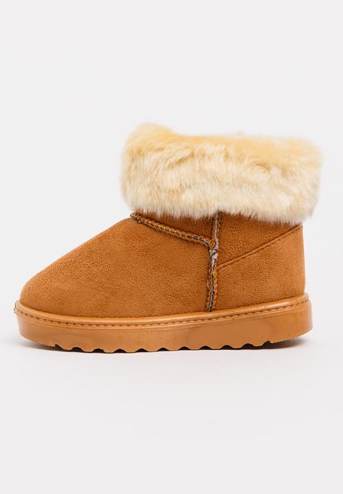 Pop Candy - Girls Faux Suede Boot Tan