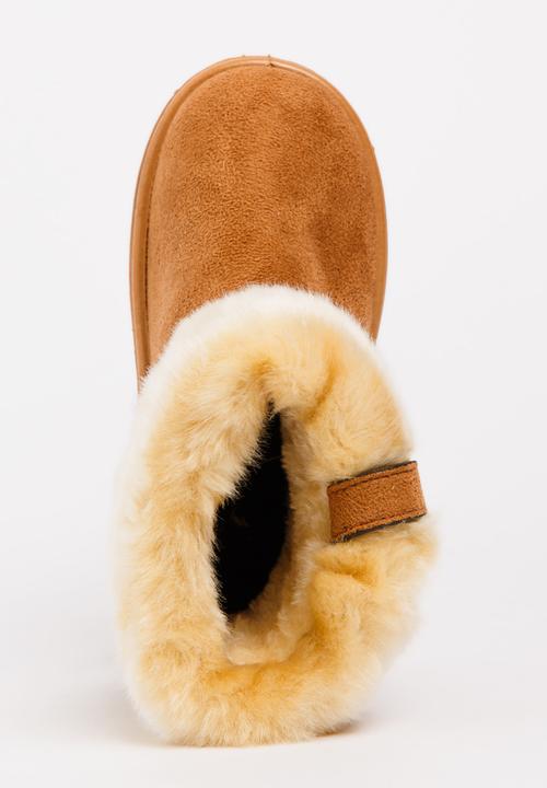 Pop Candy - Girls Faux Suede Boot Tan