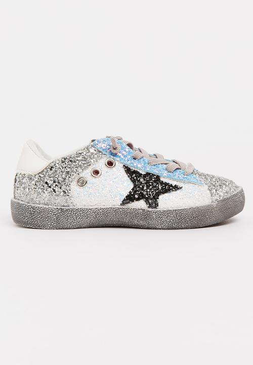 Pop Candy - Glitter  Colour Block Sneaker Silver