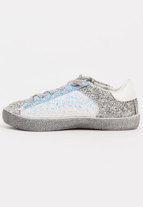 Pop Candy - Glitter  Colour Block Sneaker Silver