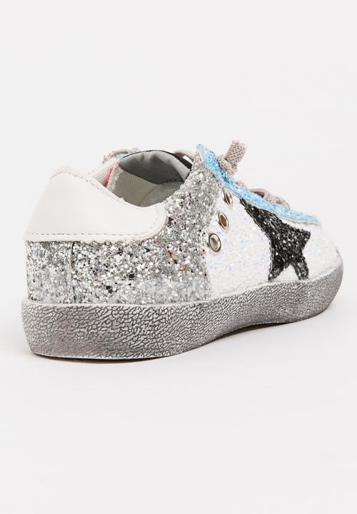 Pop Candy - Glitter  Colour Block Sneaker Silver