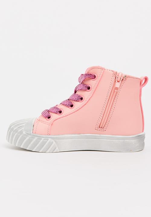 Pop Candy - Girls Star Embellished Sneaker Mid Pink