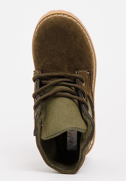 Pop Candy - Boys Combat Boot Khaki Green