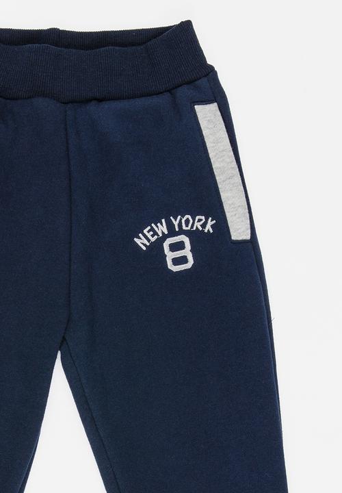 Pop Candy - Colour Block Track Pants Navy