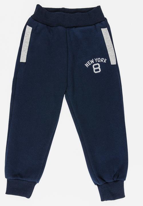 Pop Candy - Colour Block Track Pants Navy