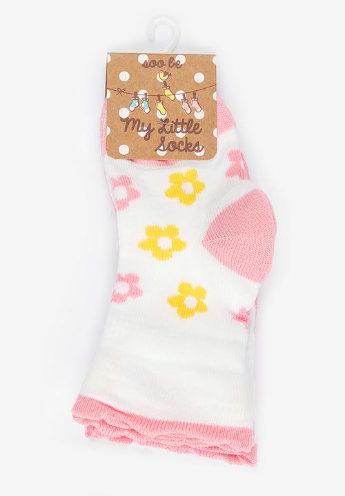Soobe - Girls 3 Pack Socks White