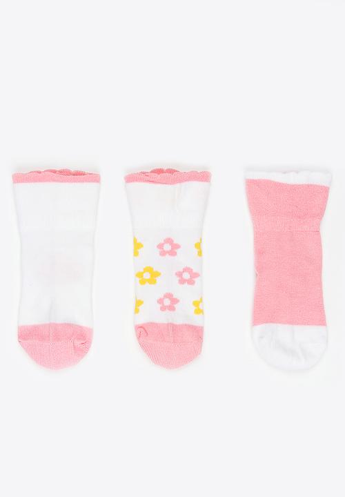 Soobe - Girls 3 Pack Socks White