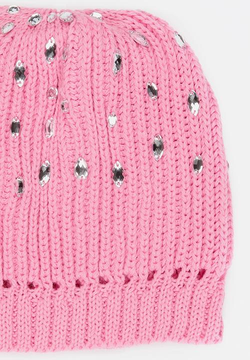 Soobe - Girls Studded Beanie Mid Pink