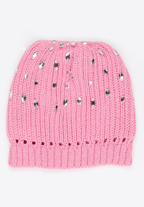 Soobe - Girls Studded Beanie Mid Pink