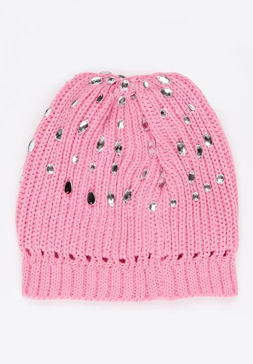Soobe - Girls Studded Beanie Mid Pink