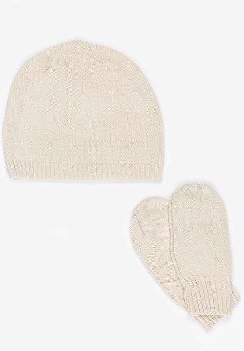 Soobe - Girls Beanie and Gloves Sets Beige