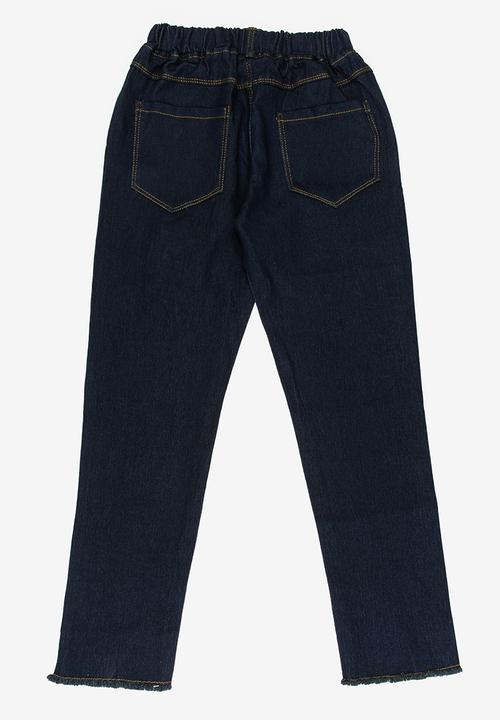 Pop Candy - Girls Printed  Jeans Blue