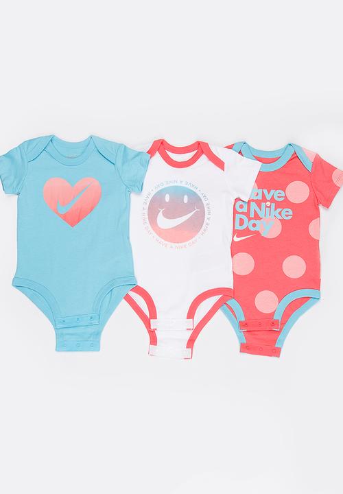 Nike - Nike 3 Piece Bodysuit Set Coral