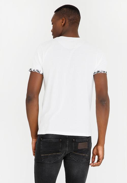 Brave Soul - Vine Printed Cotton Tee White