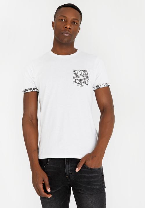 Brave Soul - Vine Printed Cotton Tee White