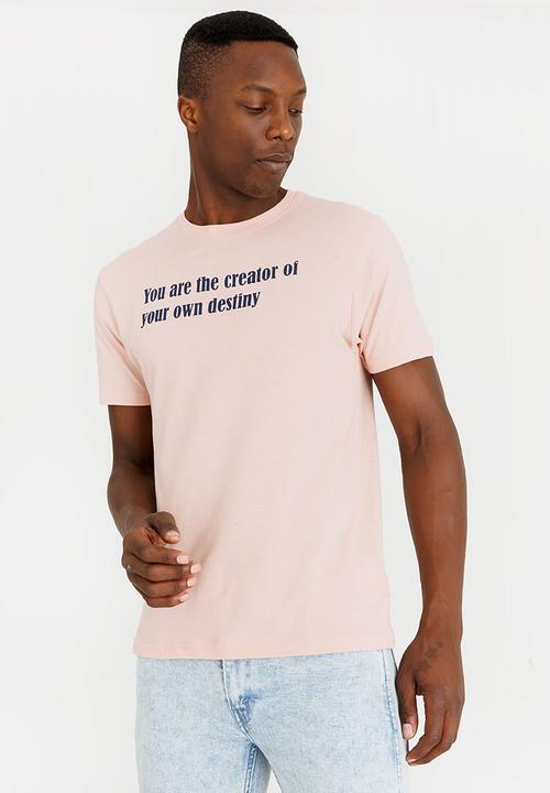 Brave Soul - Creator Printed Cotton Tee Pale Pink