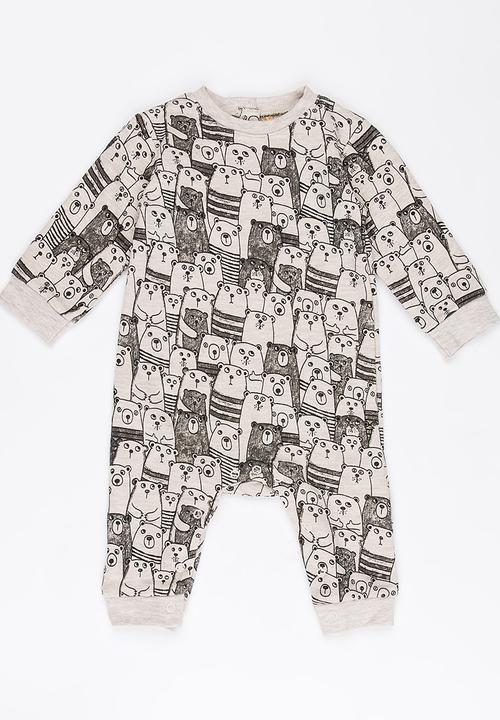Soobe - Boys Printed Romper Beige