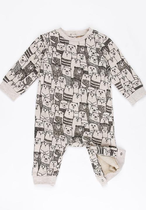 Soobe - Boys Printed Romper Beige