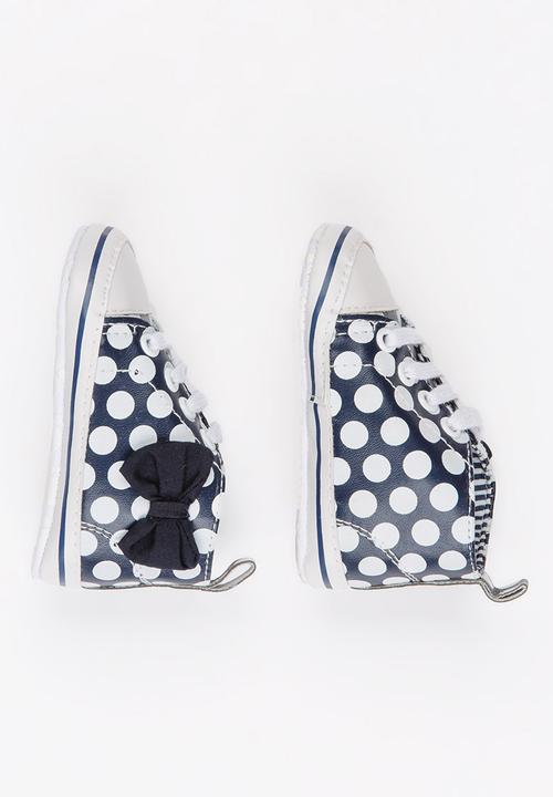 Pop Candy - Polka Dot Lace Up Sneaker Blue