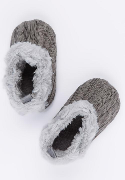 Pop Candy - Boots with Fluffy Lining Grey